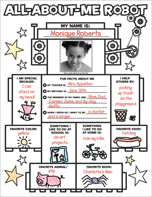 Graphic Organizer Posters: All-About-Me Robot: Grades K-2: Fill-in Personal Posters for Kids to Display with Pride By Liza Charlesworth Cover Image