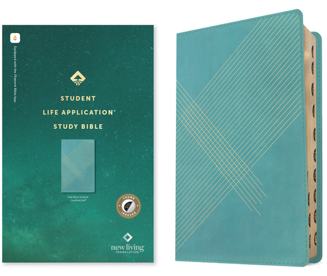 NLT Student Life Application Study Bible, Filament-Enabled Edition (Leatherlike, Teal Blue Striped, Indexed, Red Letter) By Tyndale (Created by) Cover Image