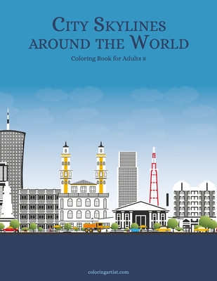 City Skylines around the World Coloring Book for Adults 8