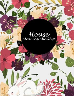 House Cleaning Checklist: Floral Premium Cover, Household Chores List, Cleaning Routine Weekly Cleaning Checklist Large Size 8.5