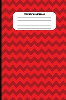 Composition Notebook: Bright Red and Dark Red Zig Zag Design (100 Pages, College Ruled) Cover Image