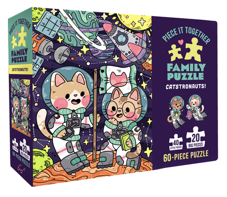 Piece It Together Family Puzzle: Catstronauts!: (60-Piece Puzzle for Kids and Toddlers 2-5, Beach and Ocean Artwork) Cover Image