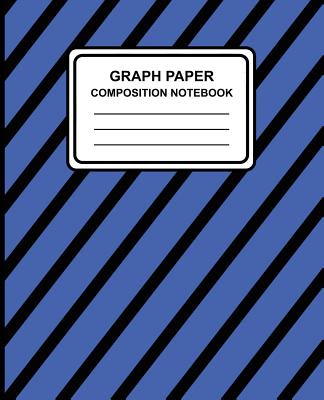 Graph Paper Composition Notebook: Stripes (Blue), 7.5