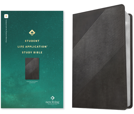 NLT Student Life Application Study Bible (Leatherlike, Charcoal Gray Striped, Red Letter, Filament Enabled) Cover Image