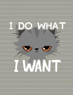 Cat I Do What I Want Notebook - Wide Ruled: 8.5 x 11 - 200 Pages - School Student Teacher Office By Rengaw Creations Cover Image