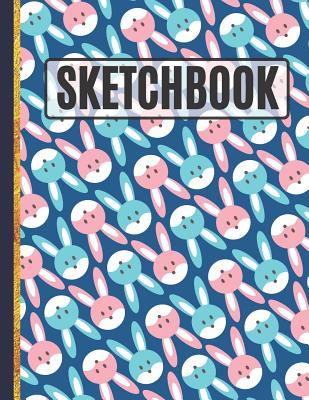 Sketchbook: Cute Pink and Blue Bunny Rabbit Sketchbook Cover Image