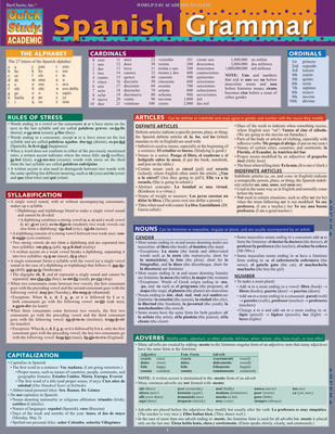Spanish Grammar: A Quickstudy Laminated Reference Guide (Quick Study: Academic)