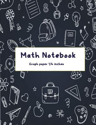 Math Notebook: 1/2 inch Square Graph paper pages, 2 Square per inch, Large Size Paper(8.5 x 11) inches, 100 Pages Cover Image