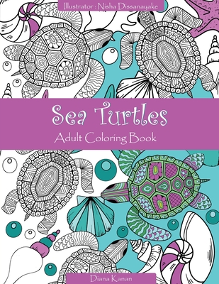 Sea Turtles: Adult Coloring Book Cover Image
