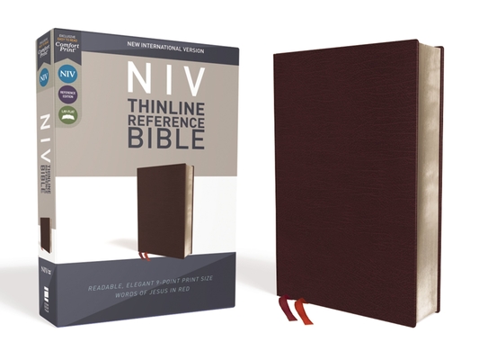 NIV, Thinline Reference Bible, Bonded Leather, Burgundy, Red Letter Edition, Comfort Print By Zondervan Cover Image