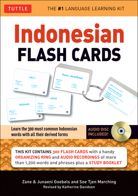 Indonesian Flash Cards: Learn the 300 Most Common Indonesian Words with All Their Derived Forms (Audio Included) [With CD (Audio)] (Tuttle Flash Cards) Cover Image