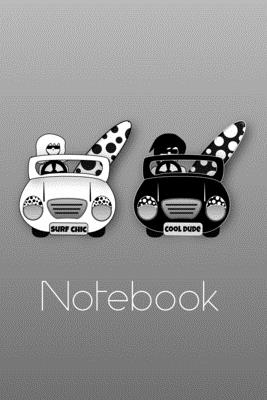 Cool Surfer Couple in Surf Bugs Notebook: Retro surfies in vintage style sports cars ready for an epic surfing session! Subject and Date Boxes head up Cover Image