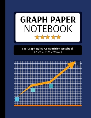 5x5 Graph Ruled Composition Notebook: 100 Pages, 5x5 Graphing Grid Paper, Navy Blue (Extra Large, 8.5x11 in.) Cover Image