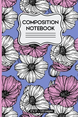 Composition Notebook: Pink and Blue Floral - 120 pages 6