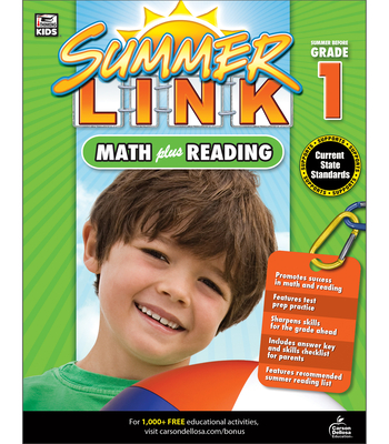 Math Plus Reading Workbook: Summer Before Grade 1 (Summer Link) Cover Image