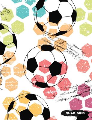 Quad Grid: Soccer Composition Notebook Graph Ruled Paper, 4x4 Squared for Math & Science Graphing By Enchanted Willow Cover Image