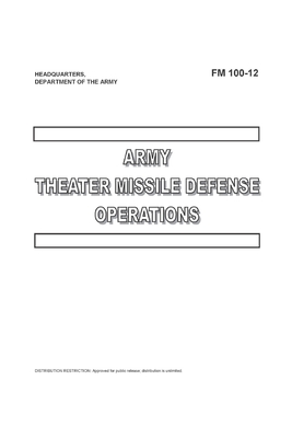 FM 100-12 Army Theater Missile Defense Operations Cover Image