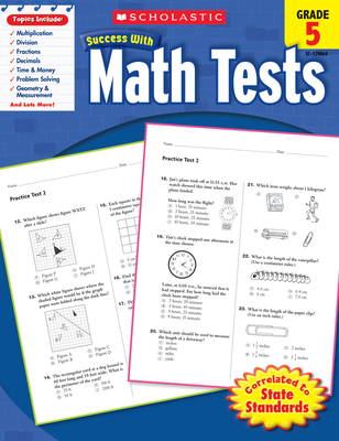 Scholastic Success With Math Tests: Grade 5 Workbook Cover Image