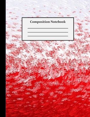 Composition Notebook: Wide Ruled - 8.5 x 11 Inches - 100 Pages - Red and White Design Cover Image