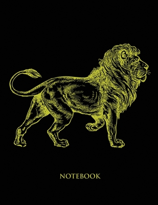 Lion Notebook: Hand Writing Notebook - Large (8.5 x 11 inches) - 110 Numbered Pages - Yellow Softcover Cover Image