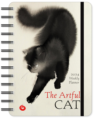 Artful Cat 2024 Weekly Planner: Brush & Ink Watercolor Paintings by Endre Penovac By Amber Lotus Publishing (Created by) Cover Image
