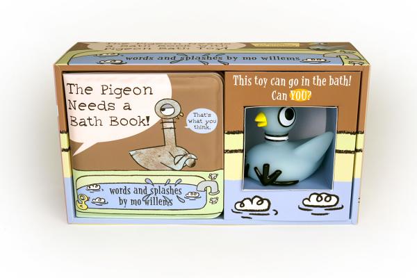 The Pigeon Needs a Bath Book with Pigeon Bath Toy! cover