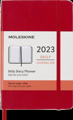 Moleskine 2023 Daily Planner, 12M, Pocket, Scarlet Red, Soft Cover (3.5 x 5.5) By Moleskine Cover Image