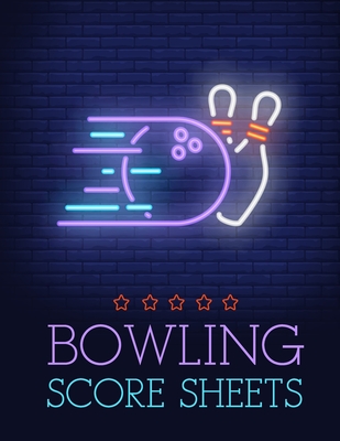Bowling Score Sheet: Bowling Game Record Book - 118 Pages - Purple Ball Striking Design By Amazing Notebooks Cover Image