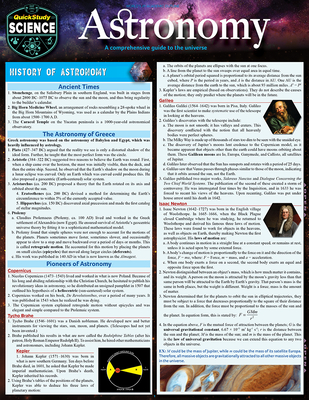 Astronomy: Quickstudy Laminated Reference Guide to Space, Our Solar System, Planets and the Stars By Barcharts Inc Cover Image