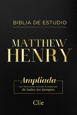 Rvr Biblia de Estudio Matthew Henry, Leathersoft, Negro, Con Índice Cover Image