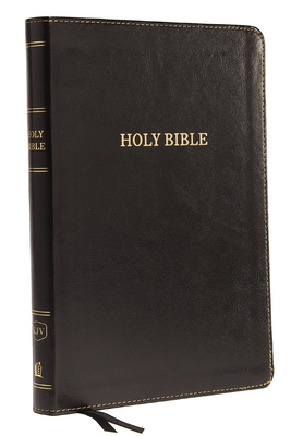 KJV, Thinline Bible, Large Print, Imitation Leather, Black, Indexed, Red Letter Edition Cover Image