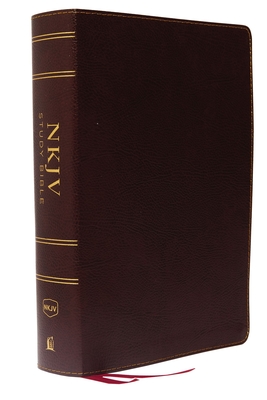 NKJV Study Bible, Bonded Leather, Burgundy, Full-Color, Comfort Print: The Complete Resource for Studying God's Word By Thomas Nelson Cover Image