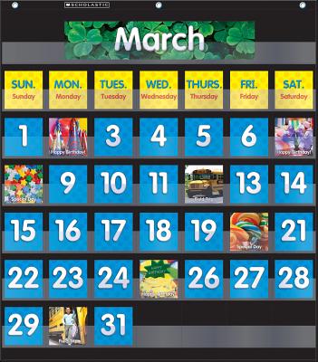 Monthly Calendar (Black) Pocket Chart By Scholastic, Scholastic (Editor) Cover Image