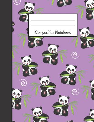 Composition Notebook: Large Purple Panda Notebook to Write in Cover Image