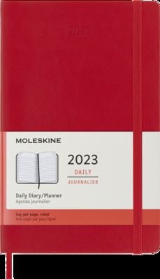 Moleskine 2023 Daily Planner, 12M, Large, Scarlet Red, Soft Cover (5 x 8.25) By Moleskine Cover Image