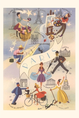 Vintage Journal Travel Poster for Paris (Paperback)