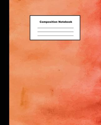 Composition Notebook: Elegant Red Water Colour Background Wide Ruled Jotting Paper for Men and Women Cover Image