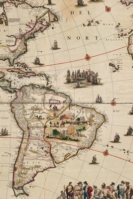 Cover for North America and South America Vintage Map Field Journal Notebook, 50 pages/25 sheets, 4x6