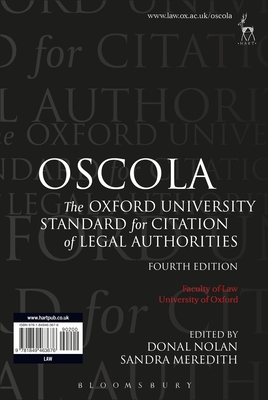 OSCOLA: The Oxford University Standard for Citation of Legal Authorities Cover Image
