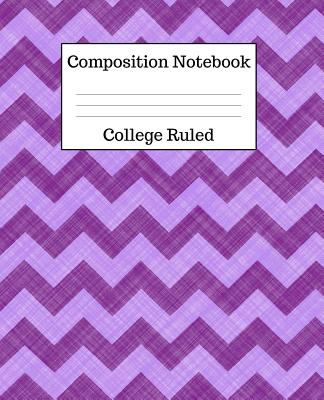 Composition Notebook College Ruled: 100 Pages - 7.5 x 9.25 Inches - Paperback - Purple Zigzag Design Cover Image