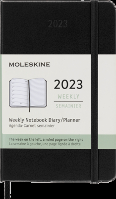 Moleskine 2023 Weekly Notebook Planner, 12M, Pocket, Black, Hard Cover (3.5 x 5.5) By Moleskine Cover Image