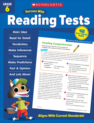 Scholastic Success with Reading Tests Grade 6 Workbook Cover Image