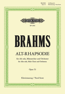 Alto Rhapsody Op. 53 (Vocal Score) (Edition Peters) By Johannes Brahms (Composer) Cover Image