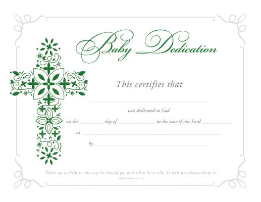 Certificate - Baby Dedication By Peter E. Siegel, Elizabeth Righter Cover Image