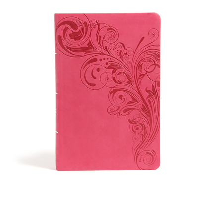 CSB Large Print Personal Size Reference Bible, Pink LeatherTouch, Indexed Cover Image