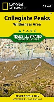 Collegiate Peaks Wilderness Area Map (National Geographic Trails Illustrated Map #148) By National Geographic Maps Cover Image