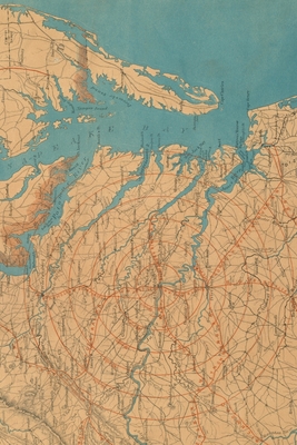 Cover for Eastern Virginia Vintage Map Field Journal Notebook, 50 pages/25 sheets, 4x6