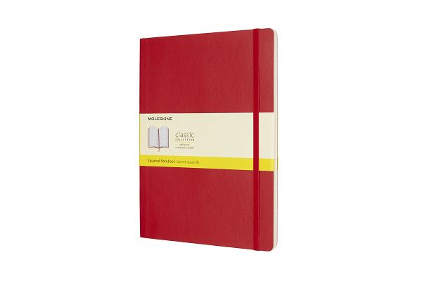 Moleskine Classic Notebook, Extra Large, Squared, Scarlet Red, Soft Cover (7.5 x 10) Cover Image
