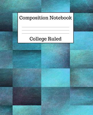 Composition Notebook College Ruled: 100 Pages - 7.5 x 9.25 Inches - Paperback - Blue Abstract Design By Mahtava Journals Cover Image