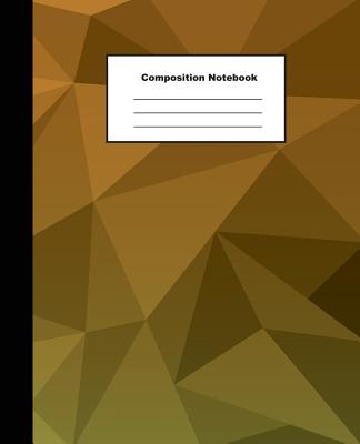 Composition Notebook: Abstract Yellowish Polygonal Background Wide Ruled Paper Note Cover Image